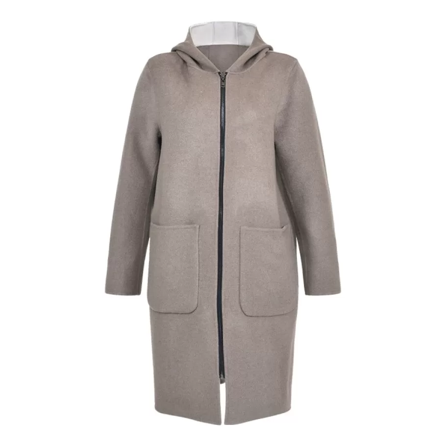 OAKWOOD Alessia Smoke / Concrete - Manteau En Laine Reversible New