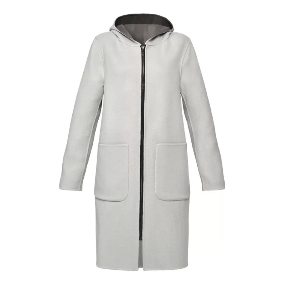 OAKWOOD Alessia Smoke / Concrete - Manteau En Laine Reversible New