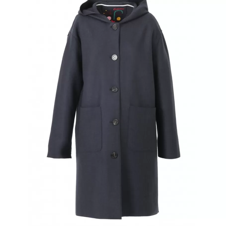 OAKWOOD Anais Bleu Marine - Manteau En Laine Melangee Online