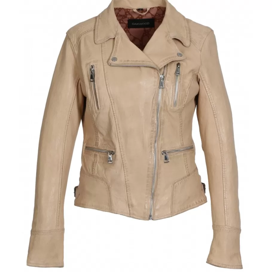 OAKWOOD Camera Beige Fonce - Blouson En Cuir Veritable Clearance