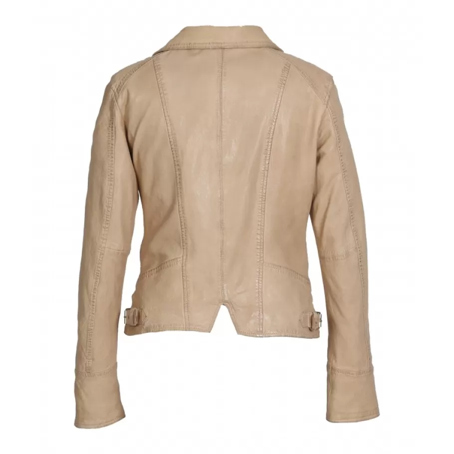 OAKWOOD Camera Beige Fonce - Blouson En Cuir Veritable Clearance