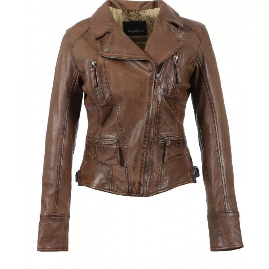 OAKWOOD Camera Cognac - Blouson En Cuir Veritable Cheap