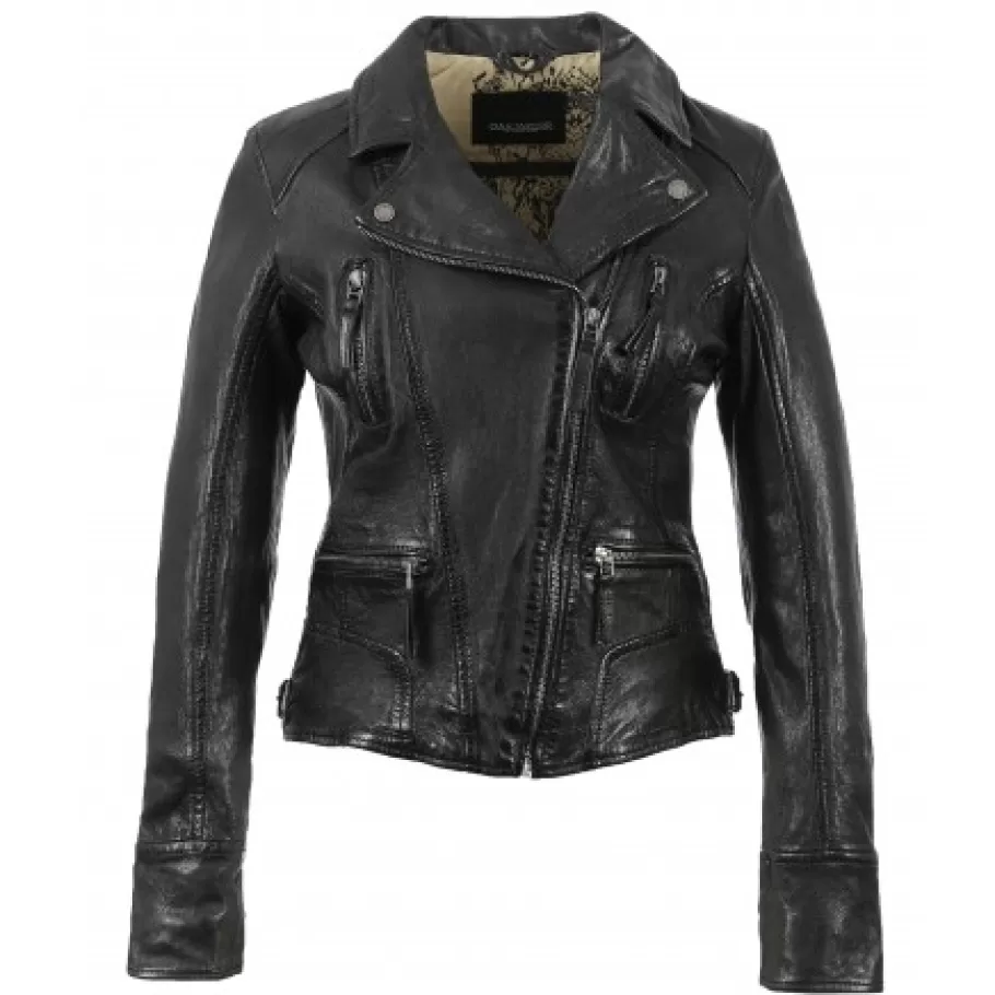 OAKWOOD Camera Noir - Blouson En Cuir Veritable Flash Sale