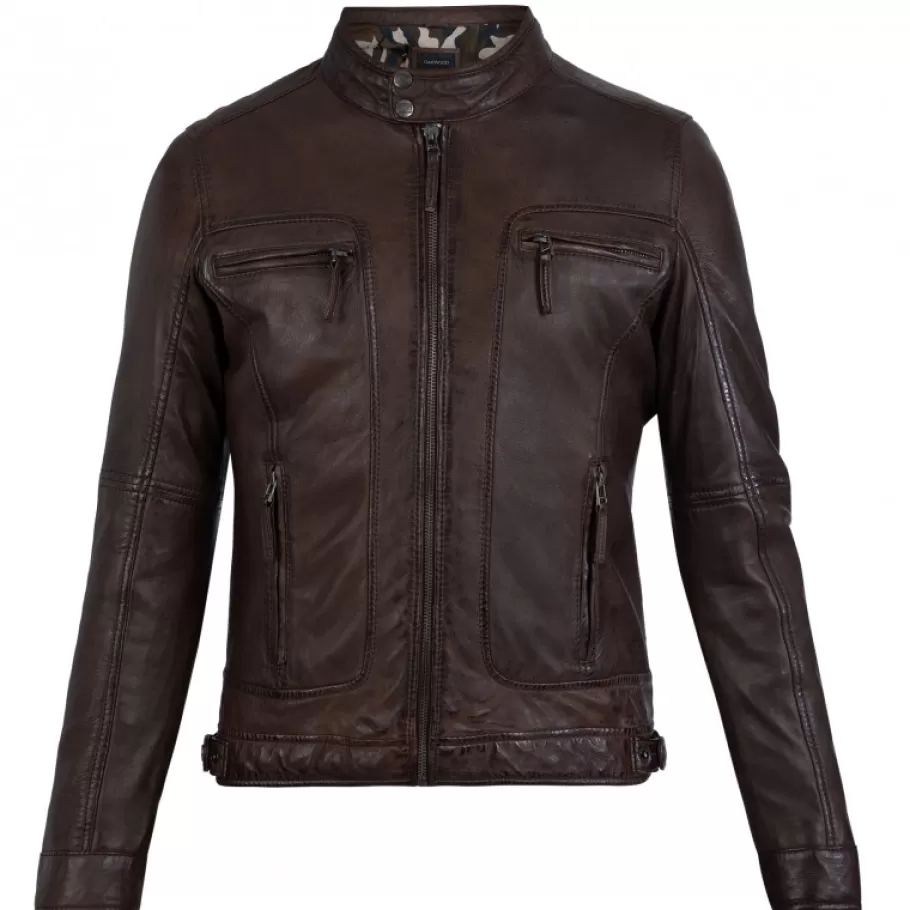 OAKWOOD Casey Marron - Blouson En Cuir Veritable Shop