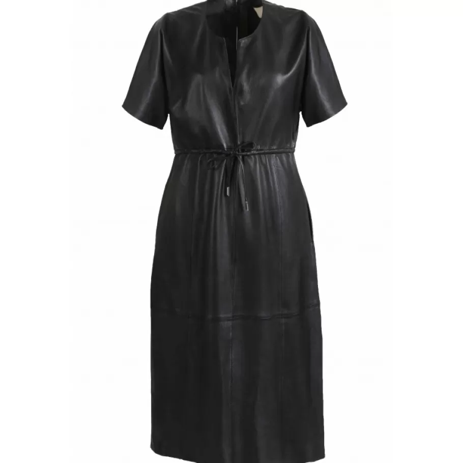 OAKWOOD Dance Noir - Robe Fourreau En Cuir Veritable Flash Sale