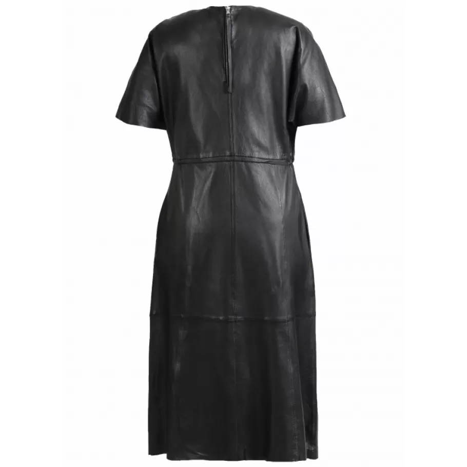 OAKWOOD Dance Noir - Robe Fourreau En Cuir Veritable Flash Sale