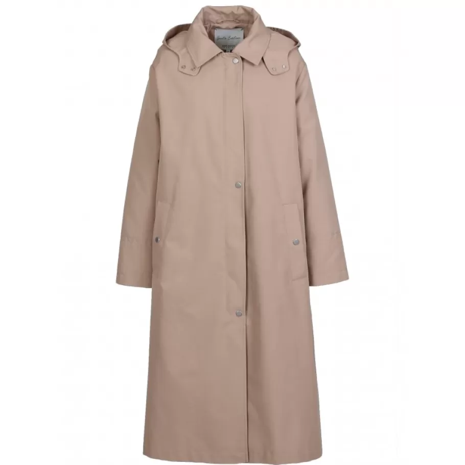 OAKWOOD Earth Beige - Manteau Long Deperlant A Capuche Amovible Store