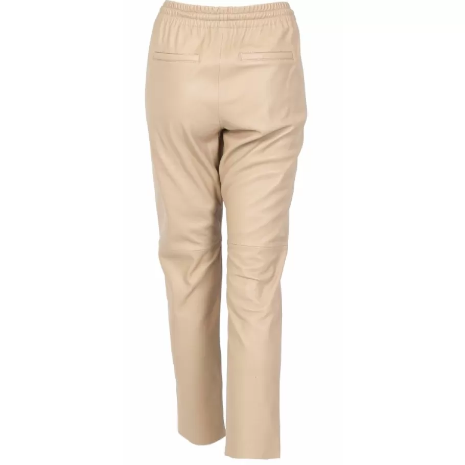 OAKWOOD Gift Beige Fonce- Pantalon Jogpant Cuir Veritable Cheap