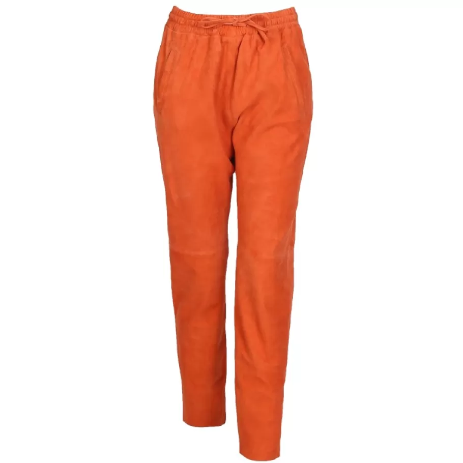 OAKWOOD Gift Corail - Pantalon Jogpant Cuir Veritable Chevre Velours Clearance