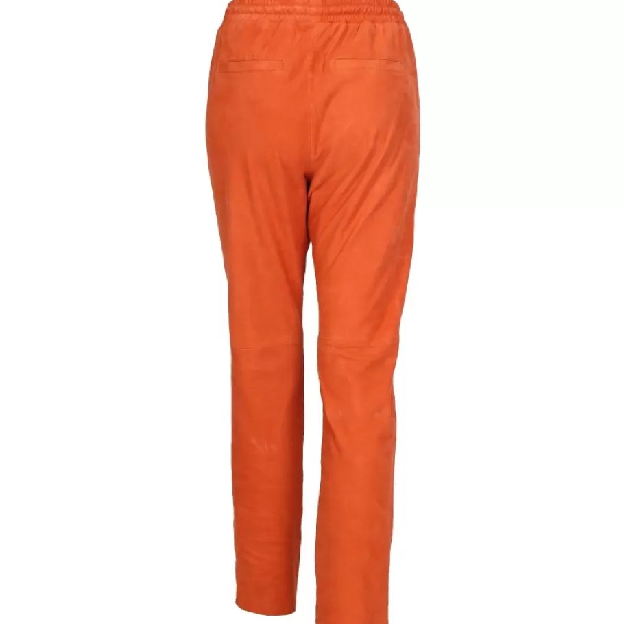 OAKWOOD Gift Corail - Pantalon Jogpant Cuir Veritable Chevre Velours Clearance