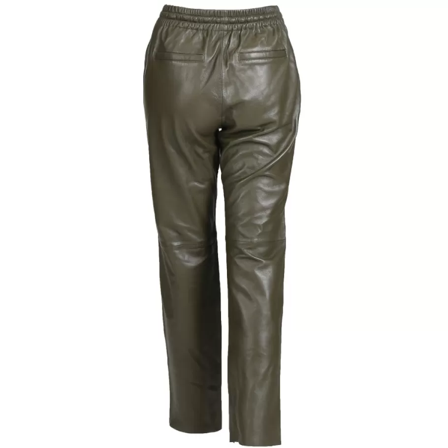 OAKWOOD Gift Kaki - Pantalon Jogpant Cuir Veritable Discount