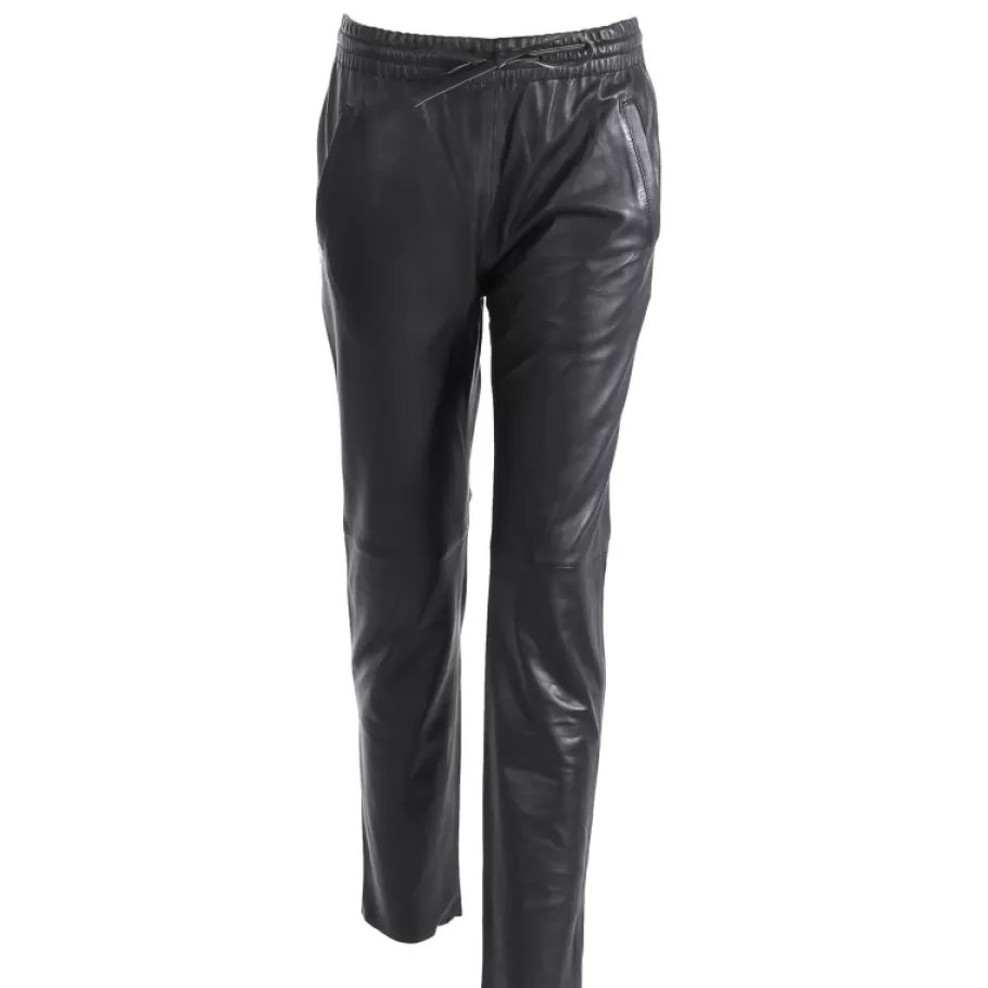 OAKWOOD Gift Noir - Pantalon Jogpant Cuir Veritable Discount