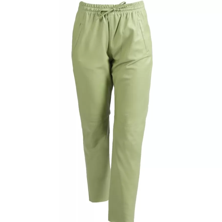 OAKWOOD Gift Vert Clair - Pantalon Jogpant Cuir Veritable Hot