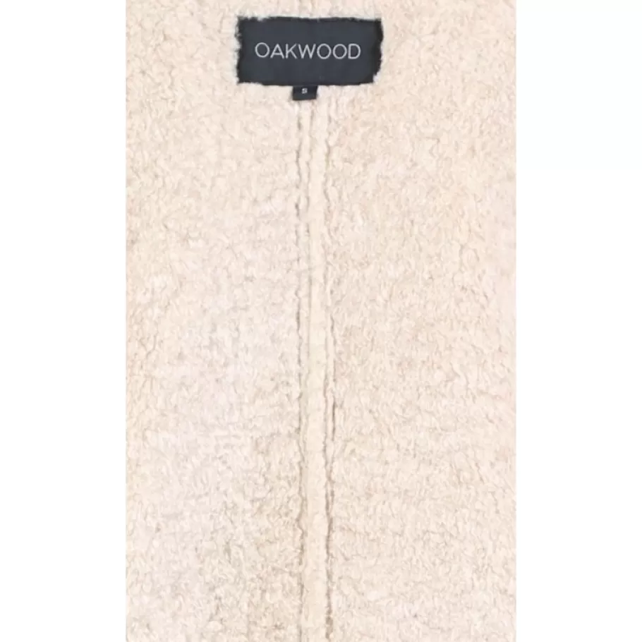 OAKWOOD Gloria Platine - Bombardier Court A Capuche En Tissu Effet Mouton Retourne Shop