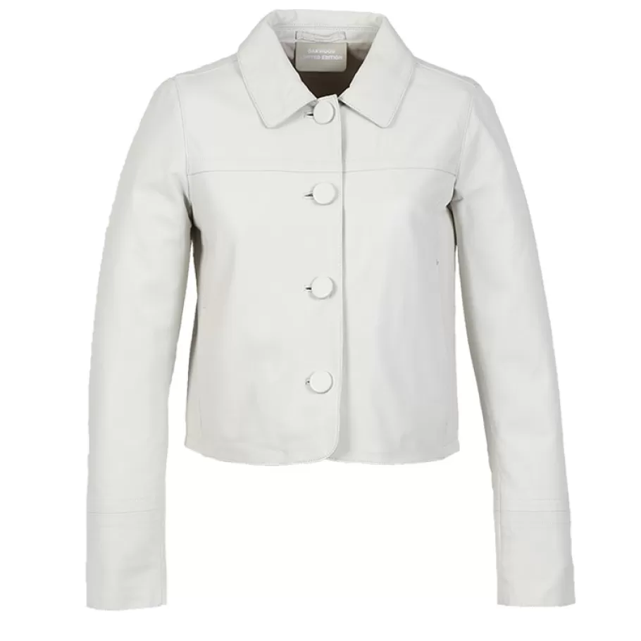 OAKWOOD Grace Blanc - Veste Courte En Cuir Veritable Hot