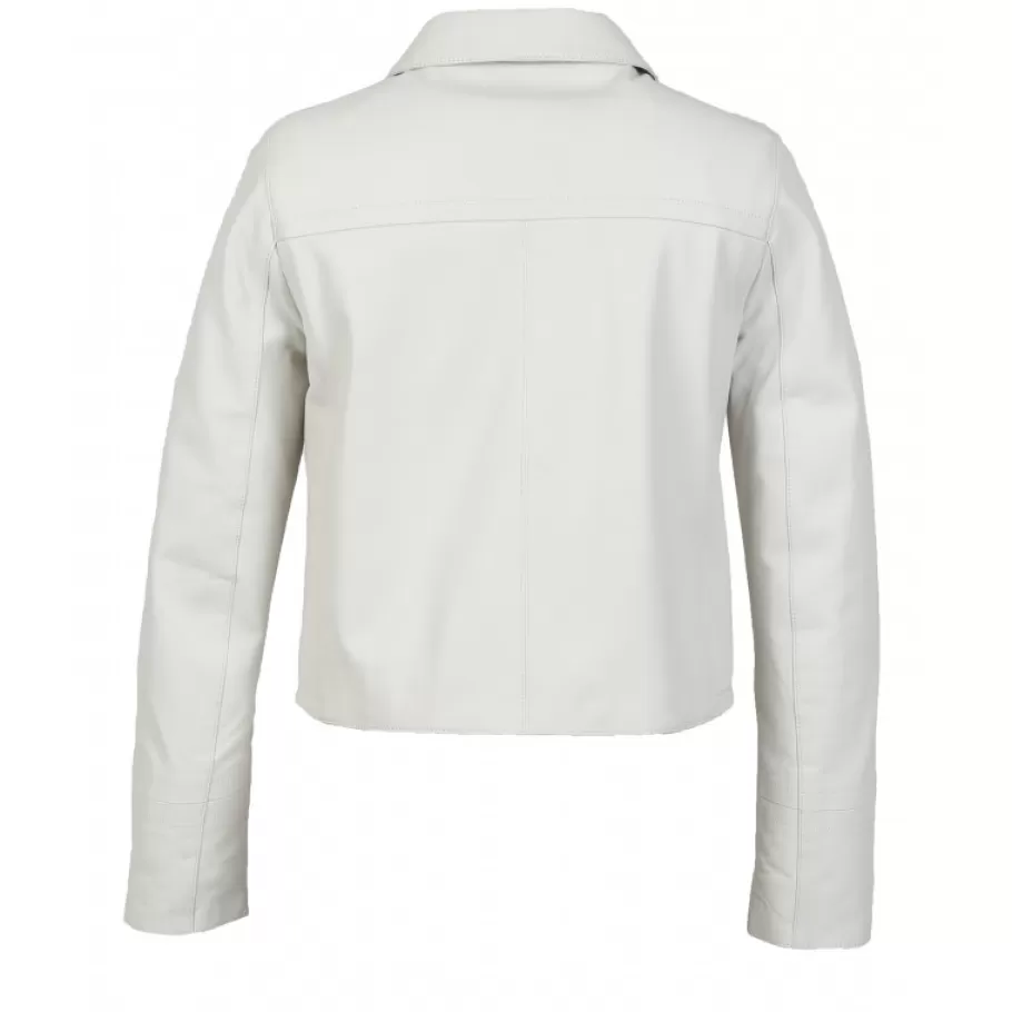 OAKWOOD Grace Blanc - Veste Courte En Cuir Veritable Hot