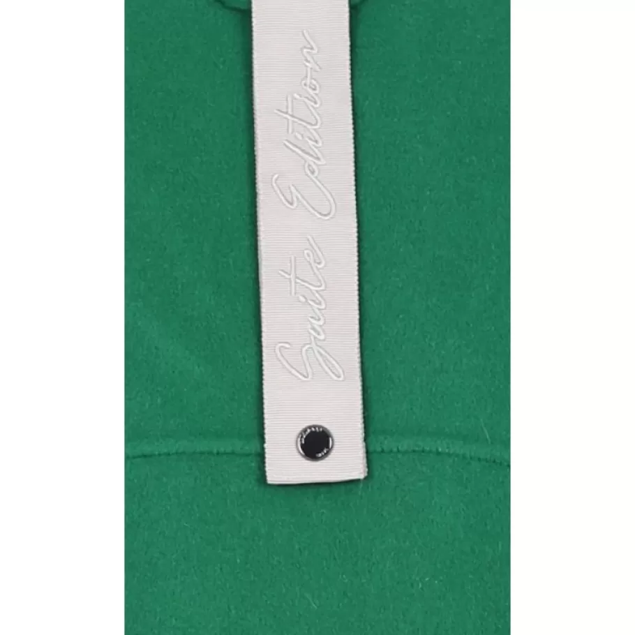 OAKWOOD Impulsion Vert - Manteau Long Oversize En Laine Melangee Capuche Amovible & Ceinture A Nouer Cheap