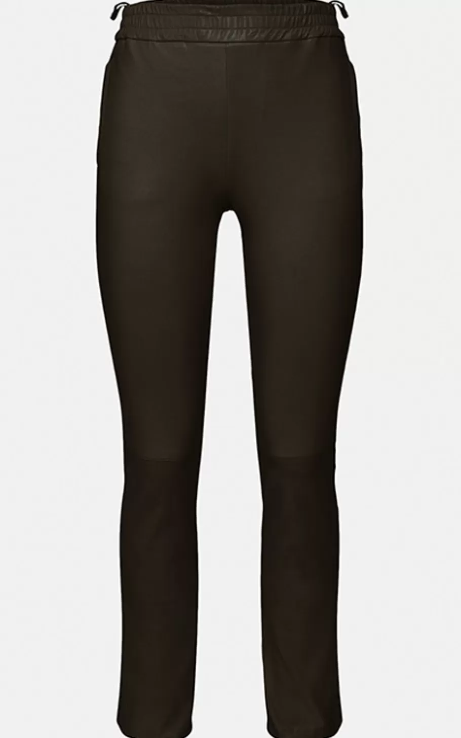 OAKWOOD Ivana Marron Fonce - Pantalon Legging Stretch En Cuir Veritable Fashion