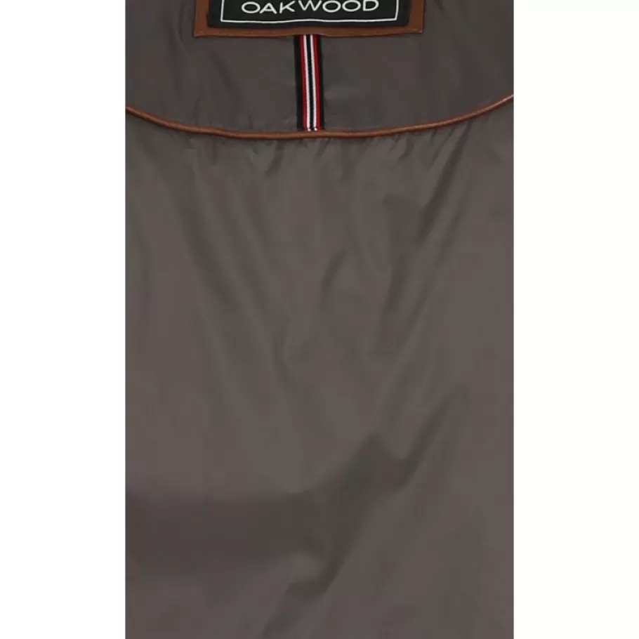 OAKWOOD Julien Cognac - Doudoune En Cuir Veritable Col Mao A Pression Outlet