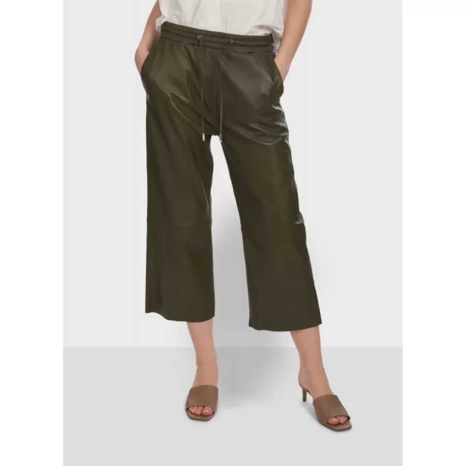 OAKWOOD Loft Kaki - Pantalon Court En Cuir Veritable De Mouton Best