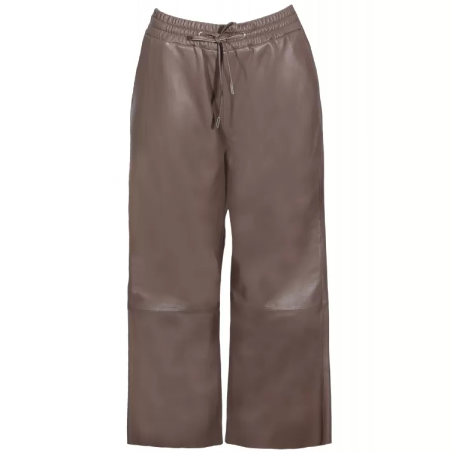 OAKWOOD Loft Smoke - Pantalon Court En Cuir Veritable De Mouton Discount