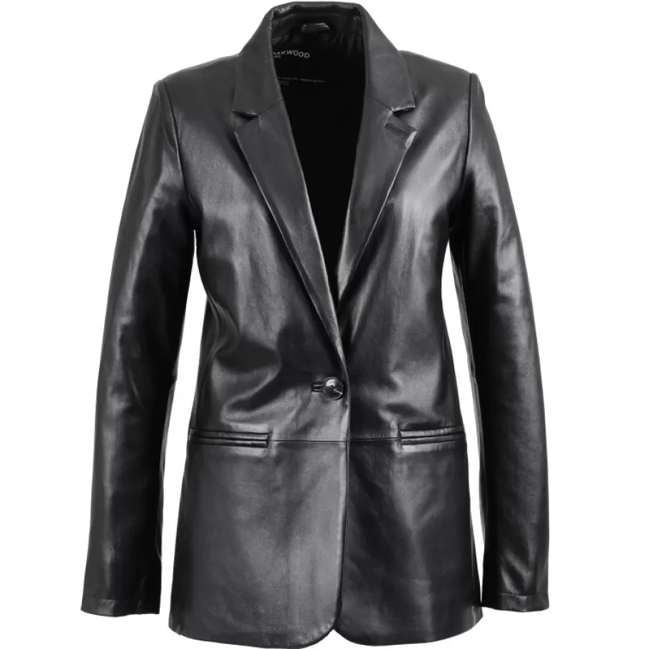 OAKWOOD Meg Noir - Blazer En Cuir Veritable De Mouton Fashion