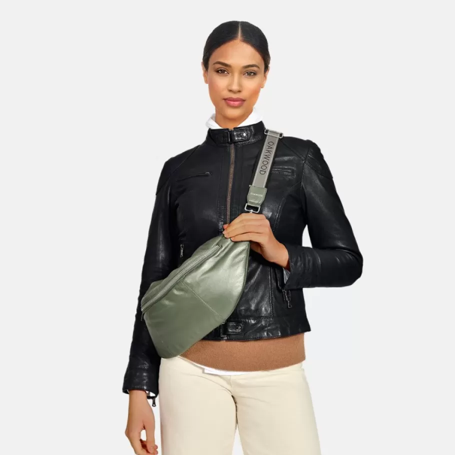 OAKWOOD Murillo Metal Vert Fonce - Sac En Bandouiliere En Cuir Veritable Store