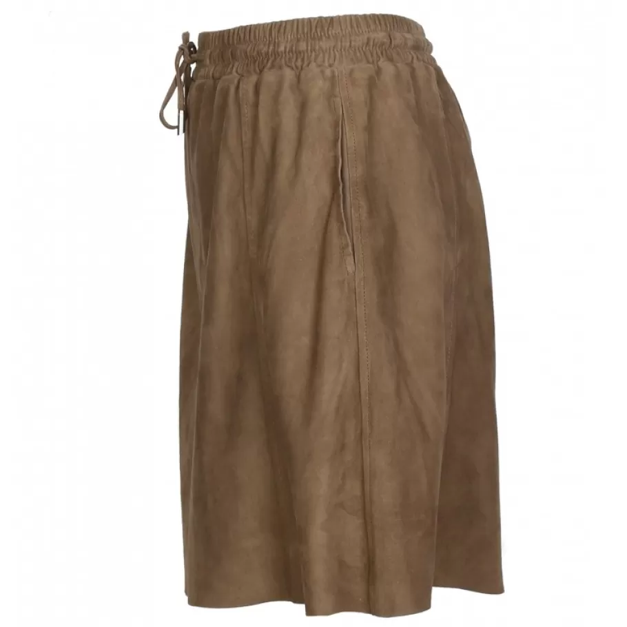 OAKWOOD Nina Marron Clair - Jupe Courte En Cuir Veritable De Chevre Velours Sale