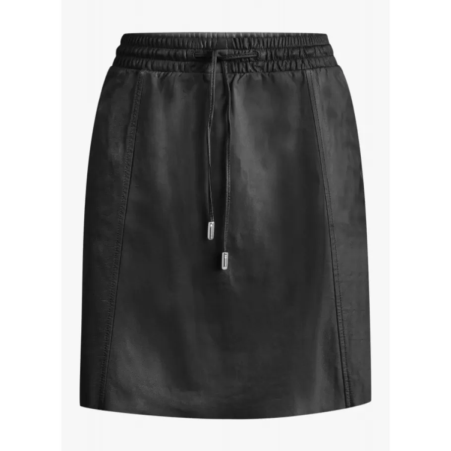 OAKWOOD Nina Noir - Jupe Courte En Cuir Veritable Outlet