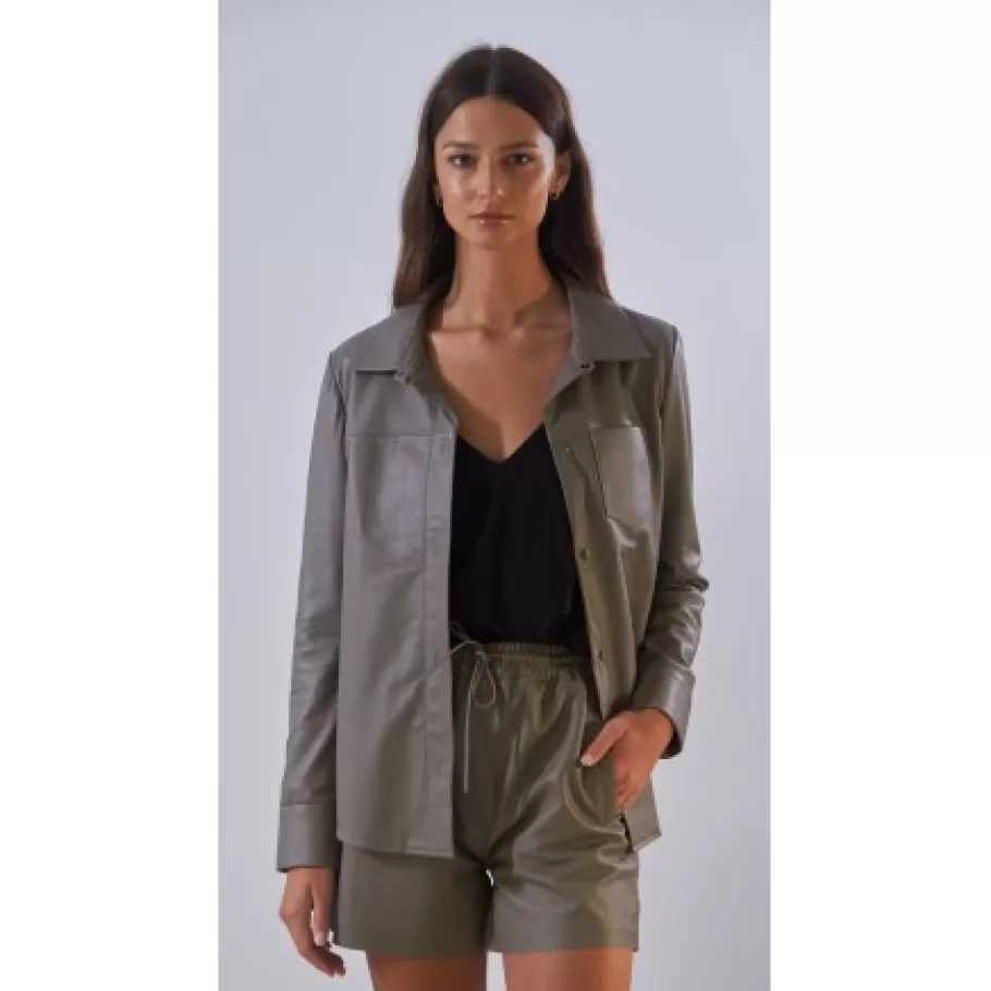 OAKWOOD Pick Mastic - Short Taille Elastique En Cuir Veritable Store