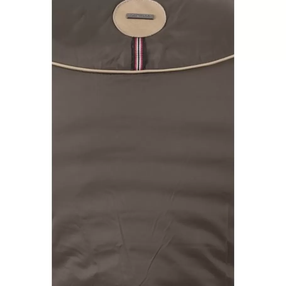 OAKWOOD Popping Beige Fonce - Doudoune Longue En Cuir Veritable Bicolore Clearance