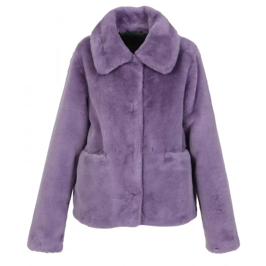 OAKWOOD Possession Violet Clair - Manteau Court En Fausse Fourrure Cheap