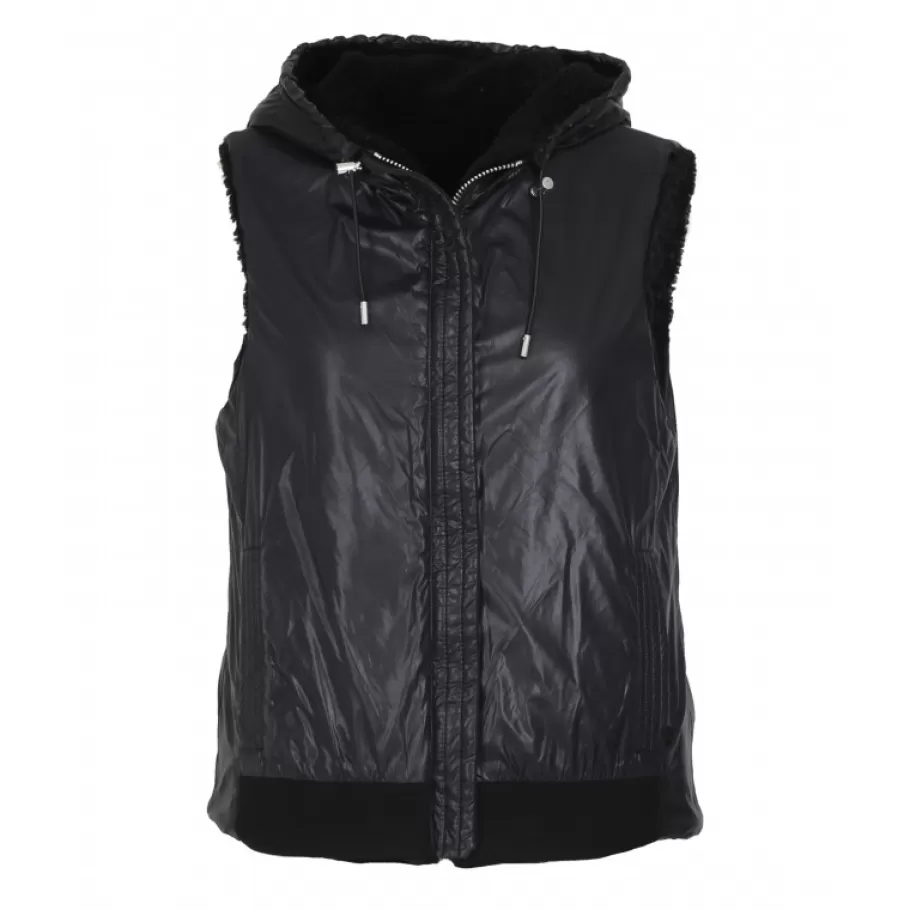 OAKWOOD Smiley Noir - Gilet Sans Manche En Fausse Fourrure 100% Laine / Nylon Cheap