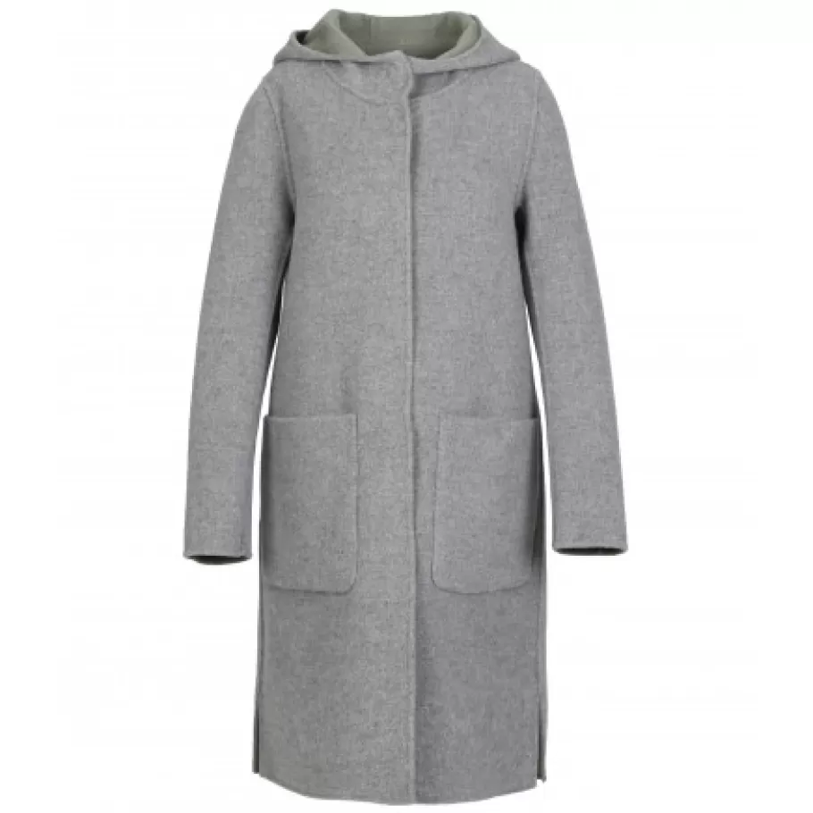 OAKWOOD University Bi Amande/Gris Clair - Manteau A Capuche Long En Laine Discount