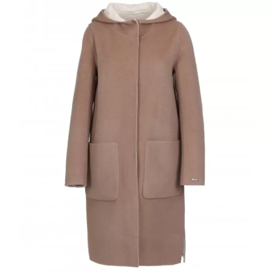 OAKWOOD University Bi Taupe/Beige Clair - Manteau A Capuche Long En Laine Shop