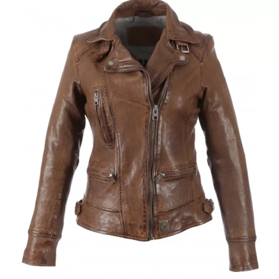 OAKWOOD Video Tan - Blouson En Cuir Veritable Effet Lave Cheap